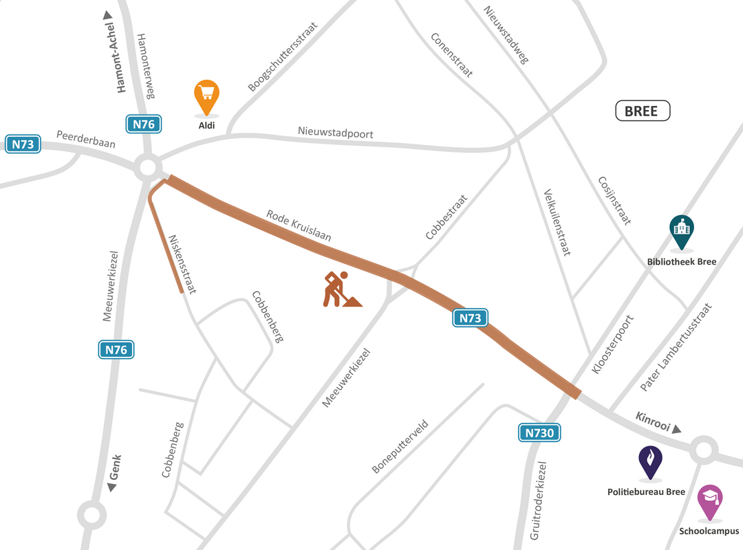 Rode Kruislaan fietspaden AWV